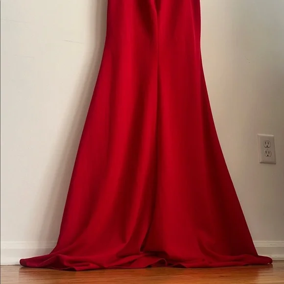 Azazie Adaly Red Dress with Sequin Details - Picture 6 of 13